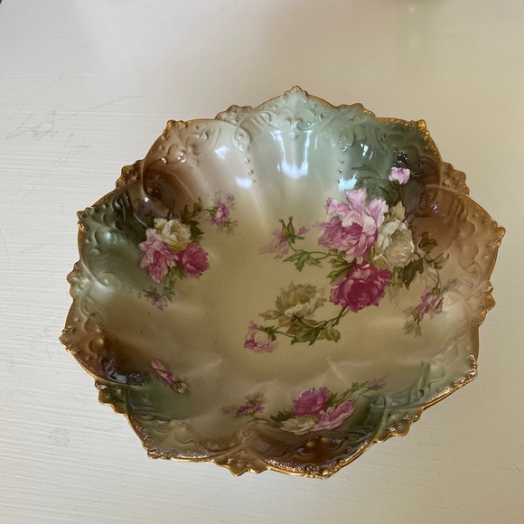 MK Austria Other - Antique Large Porcelain Roses Bowl 1884-1909 MZ Austria